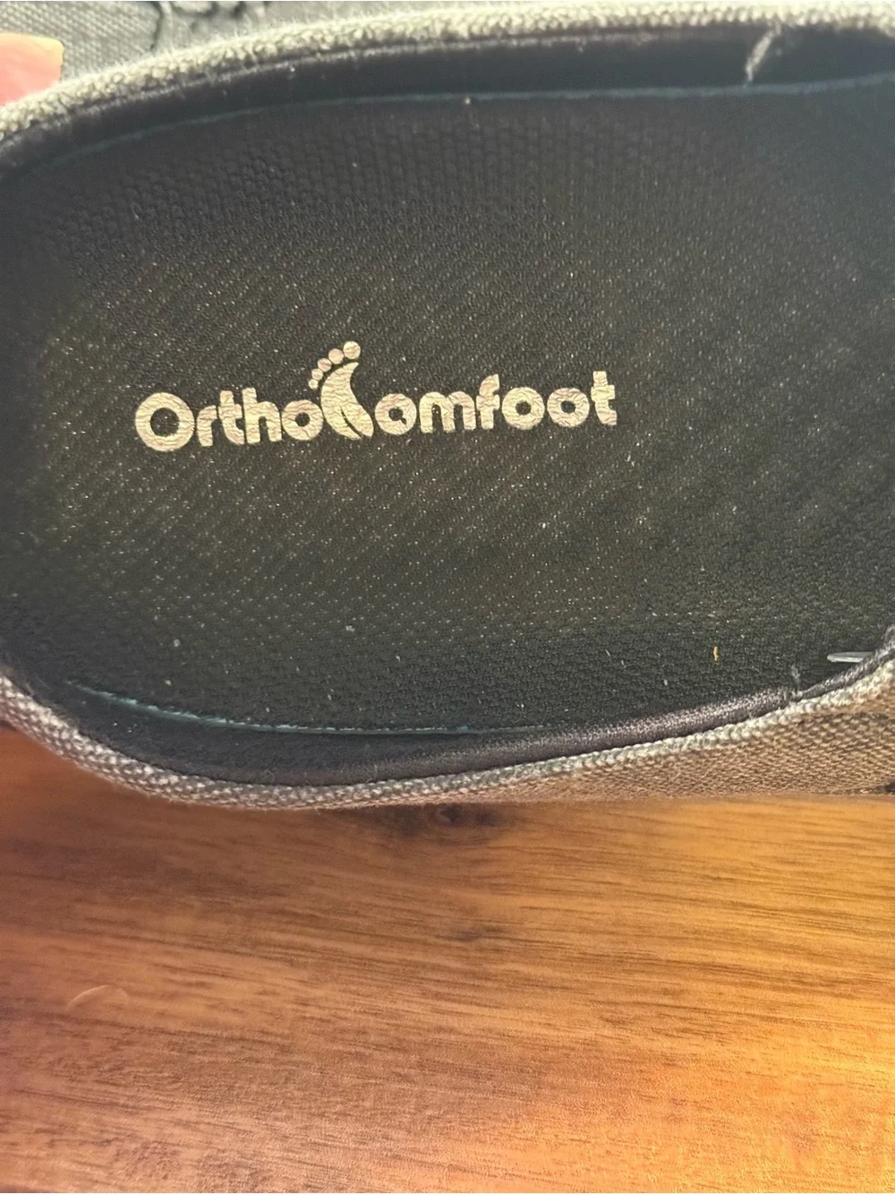 OrthoComfort Orthopedic Slip-on Loafers Grey Canvas Size 9.5 NWOT